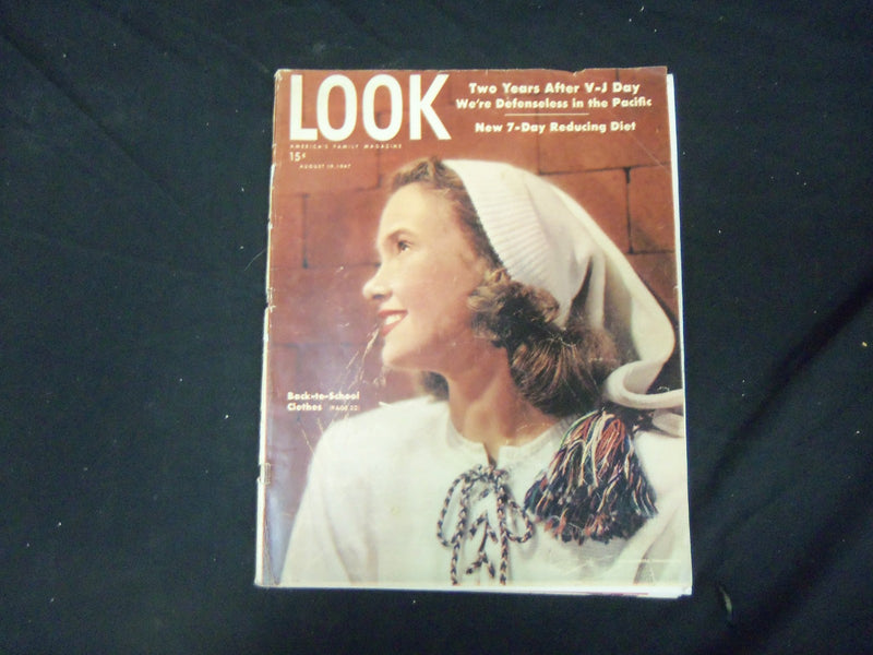 1947 AUGUST 19 LOOK MAGAZINE - GREAT COVER, PHOTOS & ADS - ST 2813