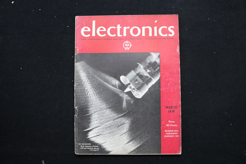 1938 MARCH ELECTRONICS MAGAZINE - ON THE RECORD COVER - E 10915