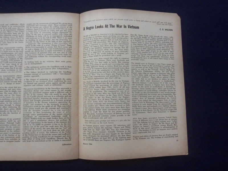 1966 MARCH LIBERATION MAGAZINE -POVERTY AND THE FEDERAL GOVERNMENT - J 9752