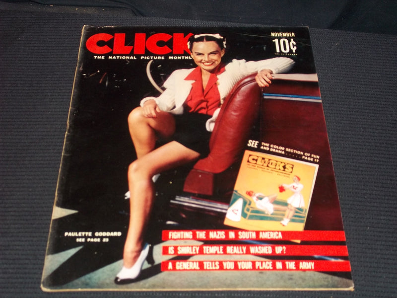 1940 NOVEMBER CLICK MAGAZINE - PAULETTE GODDARD FRONT COVER - E 20042