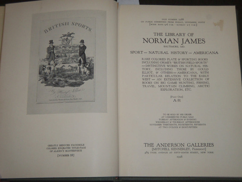 1928 NOV 9 & 15 THE LIBRARY OF NORMAN JAMES AUCTION CATALOGUE - KD 2099D