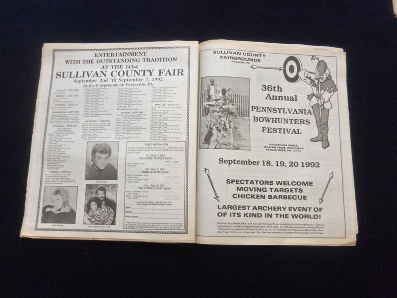 1990-1998 SULLIVAN COUNTY (PA) COUNTY TOURIST GUIDE - LOT OF 5 - NP 6220