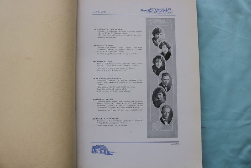 1925 THE ANNUAL PASADENA HIGH SCHOOL YEARBOOK - PASADENA, CA -SOFTCOVER- YB 3594
