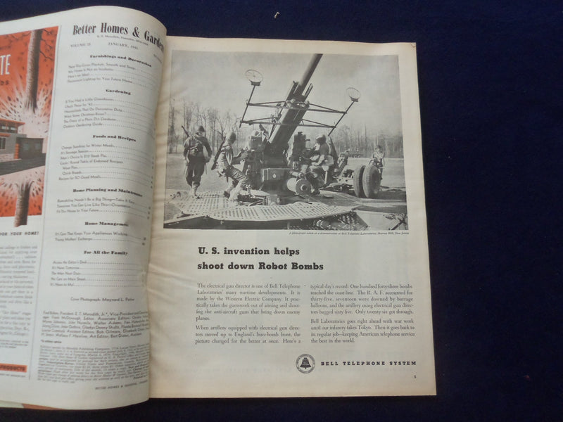1945 JANUARY BETTER HOMES & GARDENS MAGAZINE - NICE ILLUSTRATED COVER - SP 6118D
