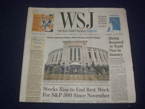 2021 FEBRUARY 6-7 THE WALL STREET JOURNAL - YANKEE STADIUM FOR VIRUS VACCINE