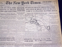 1944 APRIL 9 NEW YORK TIMES - RUSSIANS REACH CZECH FRONTIER - NT 1725