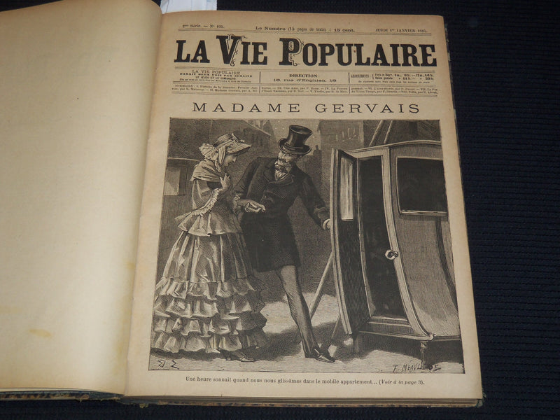 1885 JANUARY-MARCH LA VIE POPULAIRE FRENCH MAGAZINE BOUND VOLUME - R 89A