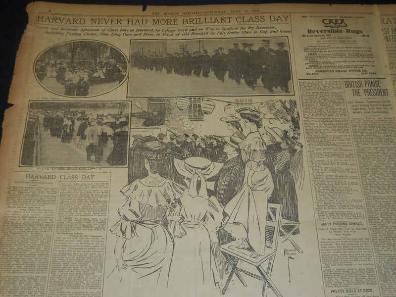1905 JUNE 24 THE BOSTON HERALD - HARVARD'S CLASS DAY TRIUMP FOR 05 - BH 87