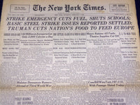 1946 FEB 7 NEW YORK TIMES - TRUMAN CUTS NATION'S FOOD TO FEED EUROPE - NT 878