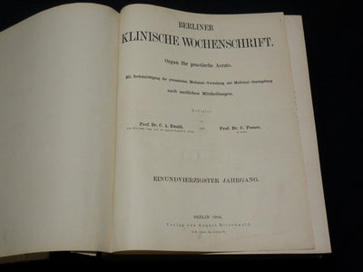 1904 JAN-DEC BERLINER KLINISCHE WOCHENSCHRIFT MAGAZINE BOUND VOLUME - KD 3644D