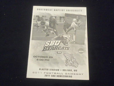 2011 OCT 29 FOOTBALL PROGRAM - S.W. BAPTIST UNIV VS MI. WESTERN UNIV - SP 1219C