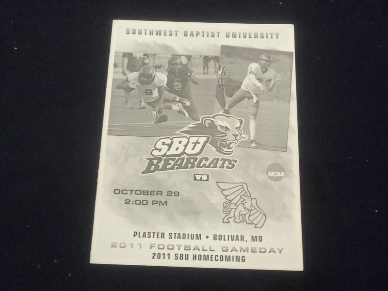 2011 OCT 29 FOOTBALL PROGRAM - S.W. BAPTIST UNIV VS MI. WESTERN UNIV - SP 1219C