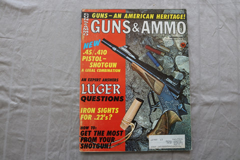 1968 OCTOBER GUNS & AMMO MAGAZINE - NEW .45 PISTOL-SHOTGUN COVER - ST 3400P