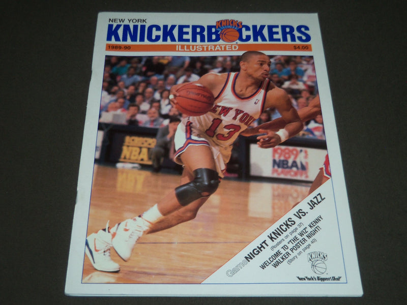 1989-1990 KNICKS VS. JAZZ BASKETBALL POGRAM - MARK JACKSON COVER - J 2263