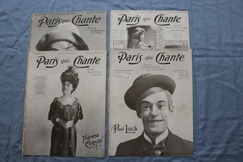 1907 PARIS QUI CHANTE REVUE ILLUSTRATEE MAGAZINE - FRENCH - LOT OF 38 - O 3846