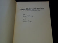 1954 NAVAJO HISTORICAL SELECTIONS BOOK BY YOUNG & MORGAN - J 7364