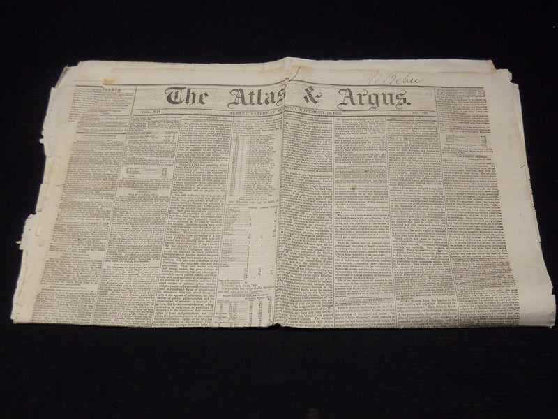 18856 NOVEMBER 15 THE ATLAS & ARGUS NEWSPAPER - BUCHANAN ELECTED - NP 3877A
