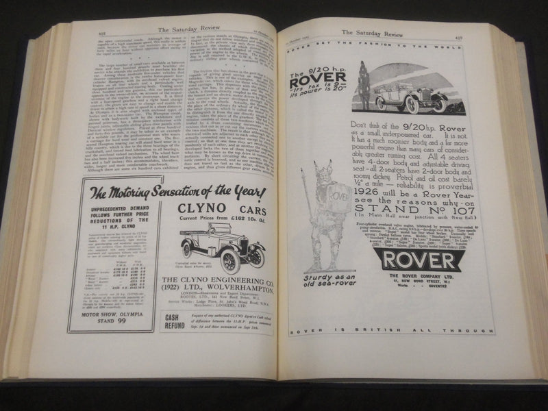 1925 SATURDAY REVIEW 2 BOUND VOLUMES - COMPLETE YR- PUBLISHED IN LONDON - R 1131