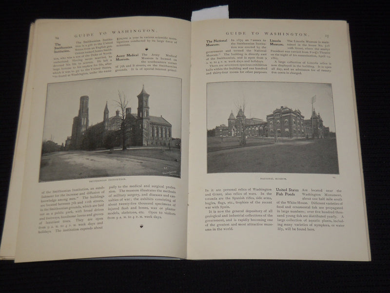 1901 BALTIMORE & OHIO RAILROAD GUIDE TO WASHINGTON SOFTCOVER GUIDE - K 42