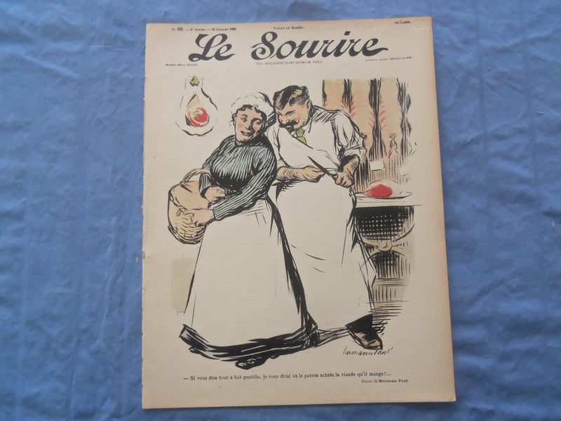 1900 JULY 21 LE SOURIRE MAGAZINE - ILLUSTRATED COMEDY - FRENCH TEXT - SP 4864H