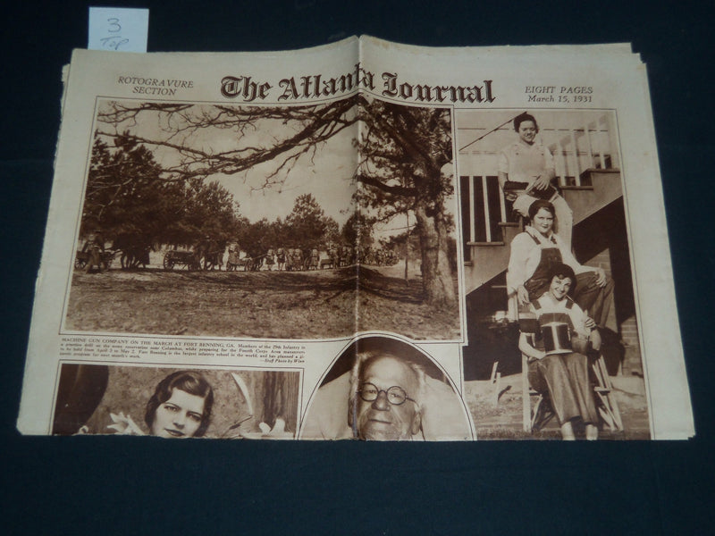 1931 MARCH 15 ATLANTIC JOURNAL ROTO SECTION - BOBBY JONES - NICE PHOTOS- NP 3889