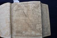 1806 BROOKES'S GENERAL GAZETTE - FOLD-OUT MAPS HARDCOVER BOOK BY - KD 9437