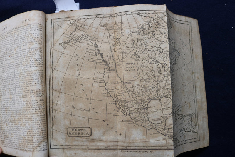 1806 BROOKES'S GENERAL GAZETTE - FOLD-OUT MAPS HARDCOVER BOOK BY - KD 9437