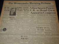 1939 SEPT 20 MINNEAPOLIS MORNING TRIBUNE NEWSPAPER - ALLIES SPURN PEACE- NT 9536