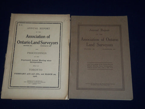 1906 & 1914 ANNUAL REPORT OF THE ASSOCIATION OF ONTARIO BOOK LOT OF 2 - II 6155