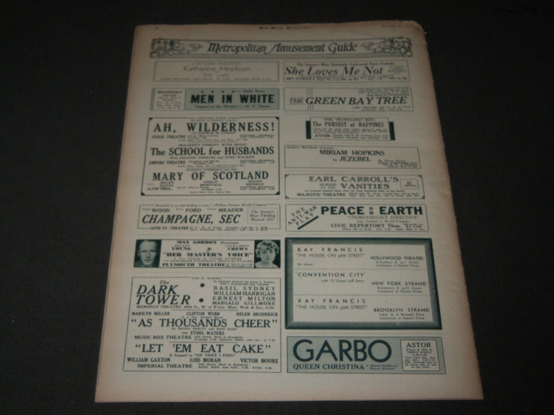 1933 DEC 30 MID-WEEK PICTORIAL MAGAZINE SECTION - MRS. CHARLES LINDBERGH- J 3213