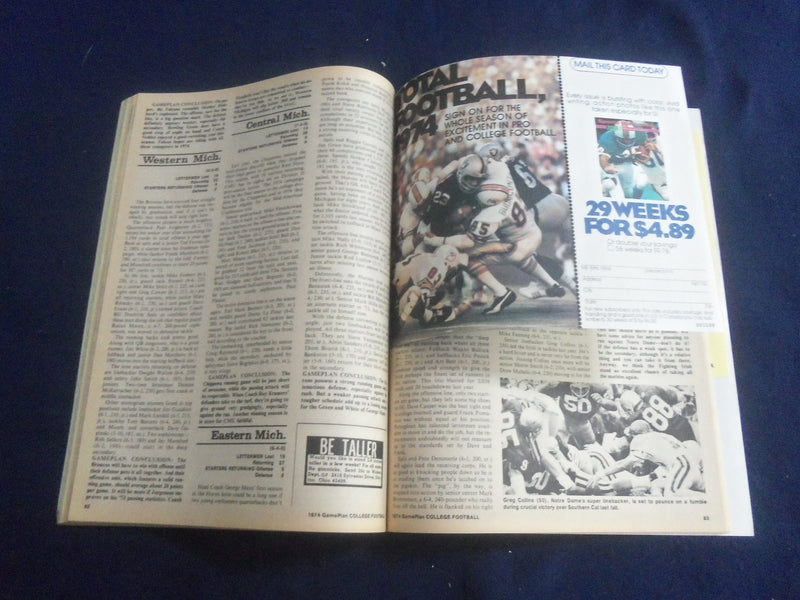 1974 GAME PLAN COLLEGE FOOTBALL MAGAZINE - 1974 ANNUAL REVIEW - SP 6481H