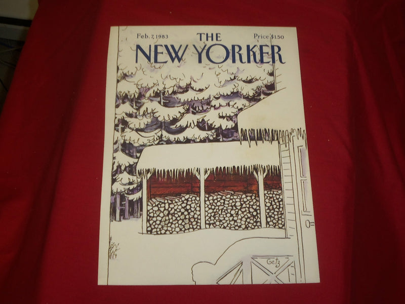 1983 FEBRUARY 7 NEW YORKER MAGAZINE FRONT COVER ONLY - GREAT ART FOR FRAMING
