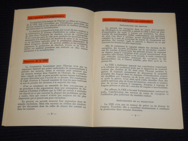 1950 & 1954 COMMISSION ECONOMIQUE POUR L'EUROPE BULLETINS LOT OF 2 - J 9887