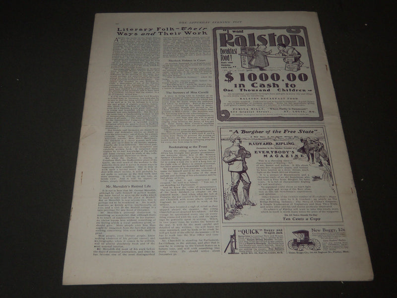 1900 SEPT 22 THE SATURDAY EVENING POST MAGAZINE - ILLUSTRATED COVER - SP 602