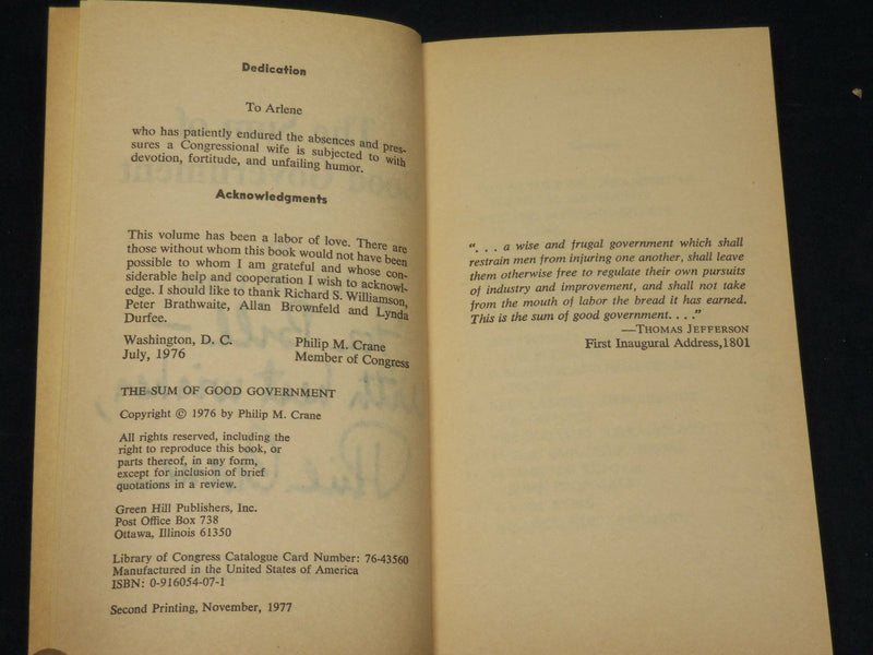 1977-1984 CONGRESSMAN PHILIP M. CRANE BOOK LOT OF 3 - ALL INSCRIBED - D 473
