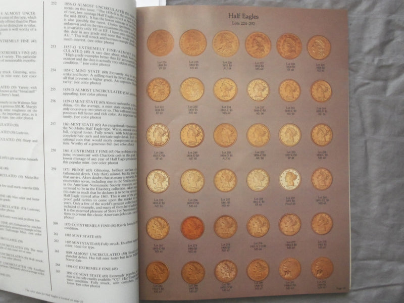 1980 STEVE IVY AMERICAN NUMISMATIC ASSOCIATION AUCTION CATALOG - K 262