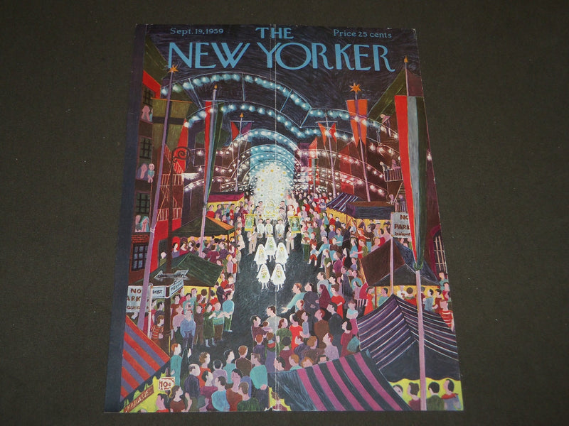 1959 SEPTEMBER 19 NEW YORKER MAGAZINE FRONT COVER ONLY - GREAT ART FOR FRAMING