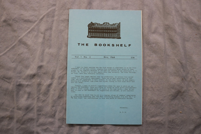 1968 MAY THE BOOKSHELF NEWSLETTER & ENVELOPE - VOL 1, NO 2 - SOFTCOVER - K 3228