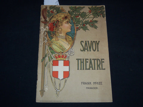 1907 THE MAN OF THE HOUR THEATRE PROGRAM - FAIRBANKS - SAVOY THEATRE - J 9015