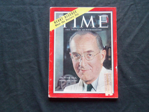1955 OCTOBER 31 TIME MAGAZINE - DR. IRVINE PAGE, HEART SPECIALIST - T 1509