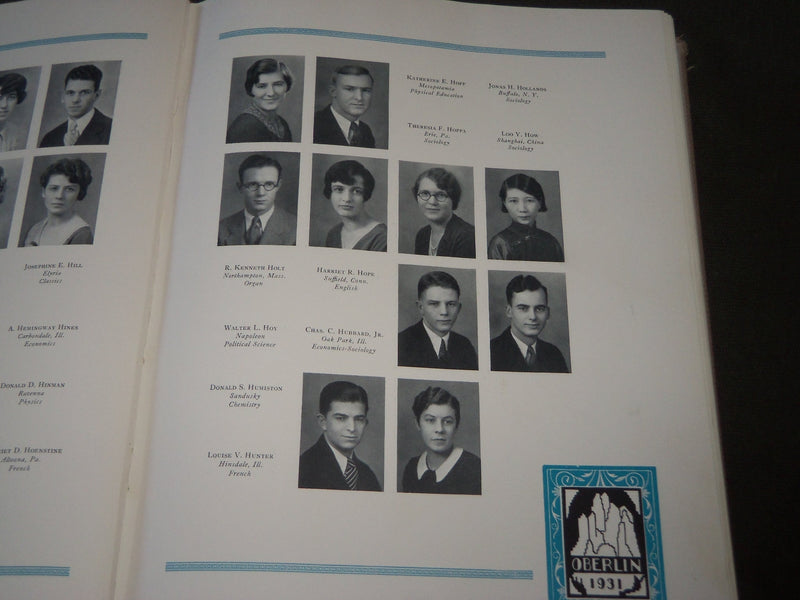 1932 HI. O. HI. OBERLIN COLLEGE YEARBOOK - OBERLIN OHIO - NICE PHOTOS - YB 1384