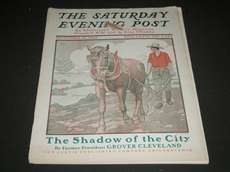 1903 SEPT 19 THE SATURDAY EVENING POST MAGAZINE - ILLUSTRATED COVER - SP 703