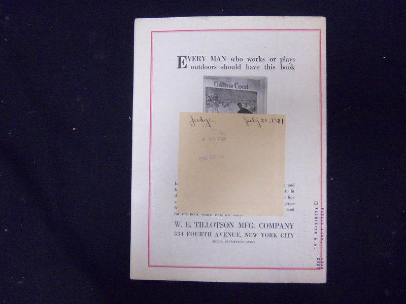 1921 JULY 30 JUDGE MAGAZINE - NICE ILLUSTRATIONS, STORIES AND ADS - ST 3843