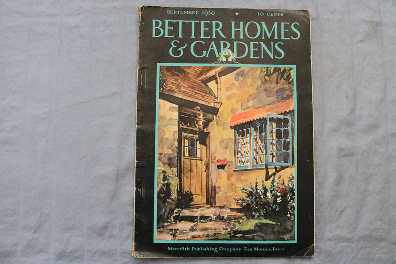 1930 SEP BETTER HOMES AND GARDENS MAGAZINE - ILLUSTRATED COVER COVER - E 9719