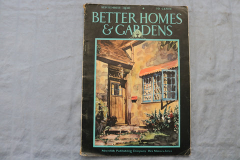 1930 SEP BETTER HOMES AND GARDENS MAGAZINE - ILLUSTRATED COVER COVER - E 9719