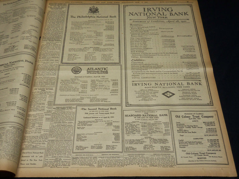 1921 MAY 4 NEW YORK TIMES - U. S. STEEL REDUCES WAGES OF 150,000 - NT 7840