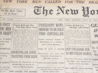 1917 JULY 31 NEW YORK TIMES - HOOVER TO BE SOLE FOOD CONTROLLER - NT 9309