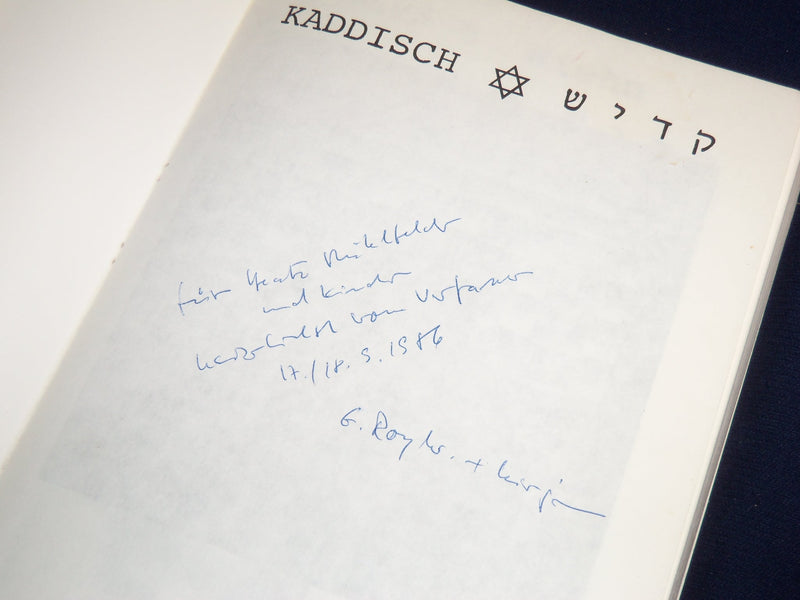 1984 KADDISCH TOTENGEBET IN POLEN BOOK INSCRIBED BY ERHARD R. WIEHN - KD 1378L