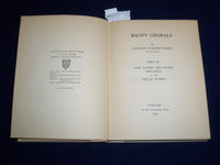 1921 BACH'S CHORALS PART 3 BOOK BY CHARLES SANFORD TERRY - CAMBRIDGE - KD 1417F