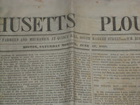 1848 JUNE 17 MASSACHUSETTS PLOUGHMAN NEWSPAPER- GENERAL TAYLOR PRISONER- NP 5151